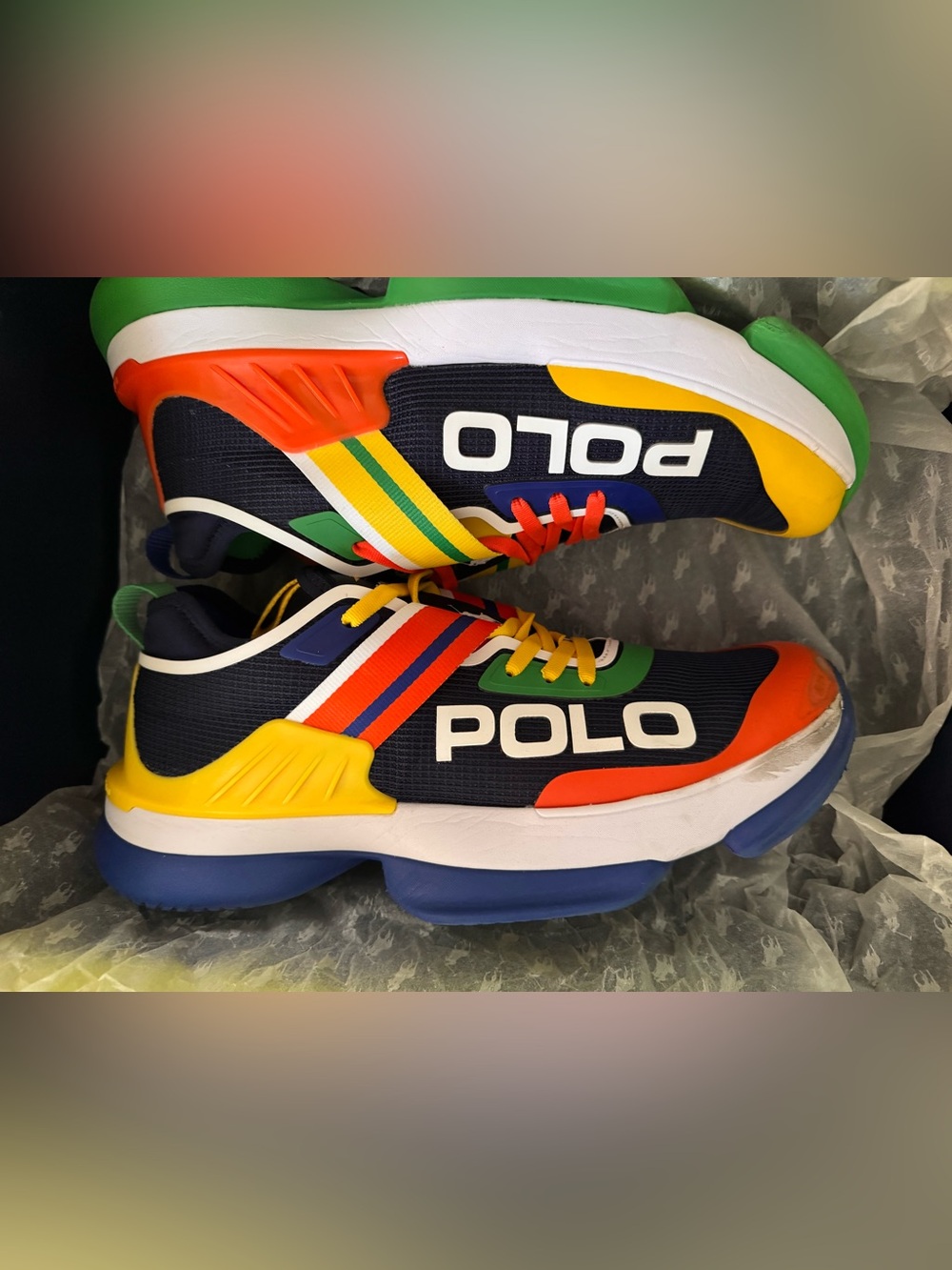 Polo by Ralph Lauren Mens Pro Tech Multi-Color Athletic Sneakers